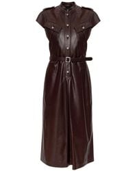 McQueen - Leather Midi Dress - Lyst