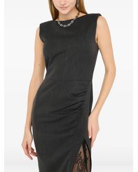 Liu Jo - Pinstripe Lace-Insert Dress - Lyst
