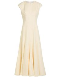 Gabriela Hearst - Crowther Frayed-Edge Cap-Sleeve Midi Dress - Lyst