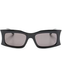 Balenciaga - Logo-plaque Rectangular-frame Sunglasses - Lyst