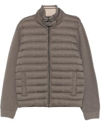 Herno - Quilted Panel Knitted Jacket - Lyst