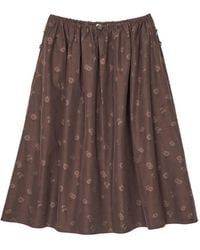 Cecilie Bahnsen - Fiella Ditsy-Bellis-Jacquard Full Midi Skirt - Lyst