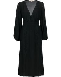Roberto Cavalli - Front-slit Silk Midi Dress - Lyst