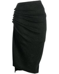 Rabanne - Asymmetric Gathered Midi Skirt - Lyst