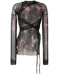 OTTOLINGER - Abstract-pattern Wrap Blouse - Lyst