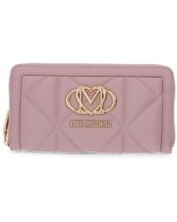 Love Moschino - Quilted Logo-Plaque Wallet - Lyst