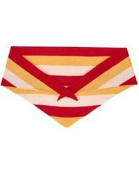 LA ROSE - Striped Triangular Scarf - Lyst