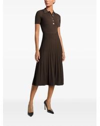 Michael Kors - Robe-Polo Mi-Longue En Maille Stretch Côtelée - Lyst