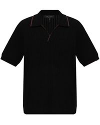 Rag & Bone - Harbor Pointelle-Knit Polo Shirt - Lyst