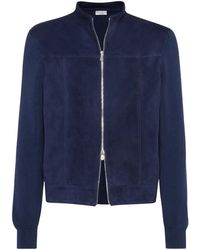 Brunello Cucinelli - スエード ボンバージャケット - Lyst