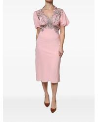 Ermanno Scervino - Lace-Detail Silk Midi Dress - Lyst