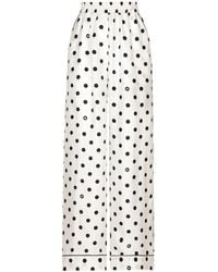 Dolce & Gabbana - Pyjama-Hose Aus Seide Mit Polka Dots - Lyst