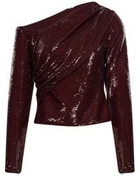 Roland Mouret - Sequin-Embellished Draped Top - Lyst