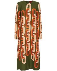 La DoubleJ - Vestido Midi Verde Con Estampado Colorido, Mujer, Talla - Lyst