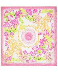 Versace Schal mit barockem Blumen-Print - Pink