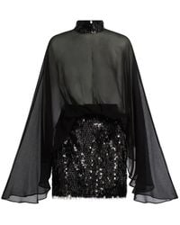 ‎Taller Marmo - Sequin-Embellished Silk Mini Dress - Lyst