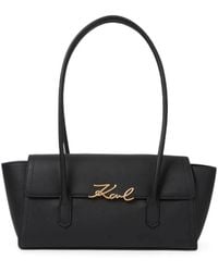 KARL LAGERFELD - K/Signature Leather Shoulder Bag - Lyst
