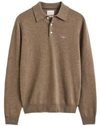 GANT - Pull En Laine À Logo Brodé - Lyst
