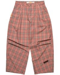 PDF - Check-Pattern Pleated Trousers - Lyst