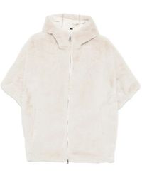 SERGIO MORETTI FIRENZE - Hooded Short-Sleeve Faux-Fur Jacket - Lyst