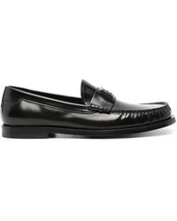 Dolce & Gabbana - Leather Loafers With Logo Plaque - Lyst