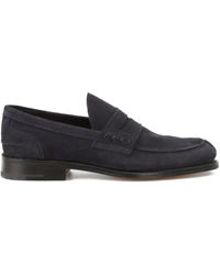 Tricker's - Penny-Slot Suede Loafers - Lyst