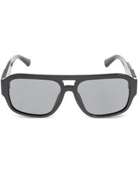 Dolce & Gabbana - Dna Logo-Plaque Pilot-Frame Sunglasses - Lyst