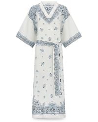Ferragamo - Arabesque-Print Silk Caftan - Lyst