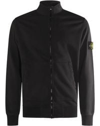 Stone Island - Zip-Up Logo-Patch Sweatshirt - Lyst