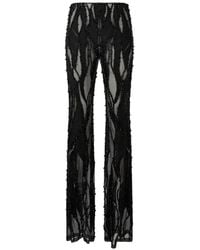 Alberta Ferretti - Bead-Embellished Sheer Trousers - Lyst