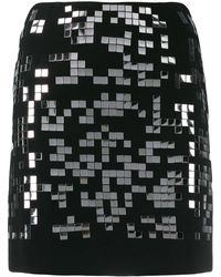 Pinko Minifalda con parches de espejos - Negro