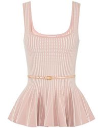 Elisabetta Franchi - Pleated Two-Tone Top - Lyst