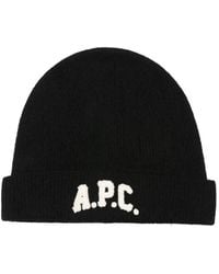A.P.C. - Logo-Appliqué Beanie - Lyst