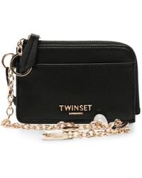 Twinset - Portefeuille À Plaque Logo Et Détail De Chaîne - Lyst