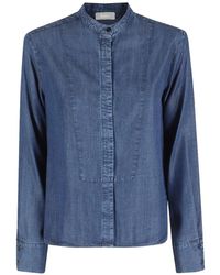 Kiltie - Band-Collar Denim Shirt - Lyst