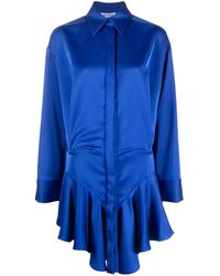 The Attico - Ruffled Satin Shirtdress - Lyst