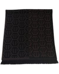 Philipp Plein - Monogram-Pattern Fringed Scarf - Lyst
