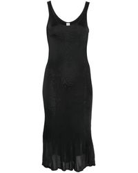 TOTEME - Fluted-Hem Midi Dress - Lyst