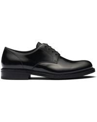 Prada - Derby-Schuhe Aus Gebürstetem Leder - Lyst