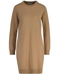 GANT - Round-Neck Midi Dress - Lyst