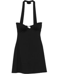 LaRevêche - Halter-Neck Rose-Embellished Mini Dress - Lyst