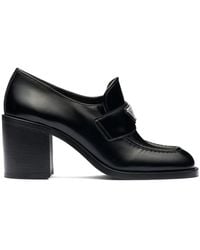 Prada - Chocolate Flow Block-heel Loafers - Lyst