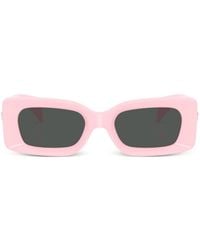 Versace - Medusa-plaque Rectangular-frame Sunglasses - Lyst