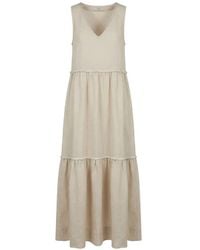 Peserico - Robe Longue À Volants Superposés - Lyst