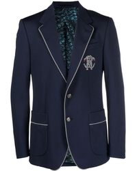 Roberto Cavalli - Blazer Met Geborduurd Monogram - Lyst