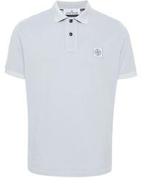 Stone Island - Logo Cotton Polo Shirt - Lyst
