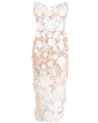 Bronx and Banco - Floral-Detail Strapless Dress - Lyst