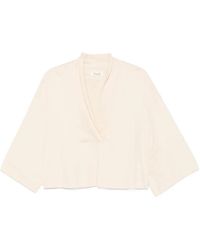 Psophia - Cut-Out Sleeve V-Neck Blouse - Lyst