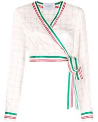 CASABLANCA - Gewickeltes Cropped-Top Mit Print - Lyst