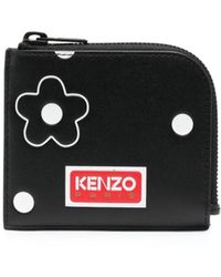KENZO - Floral-print Calf-leather Wallet - Lyst